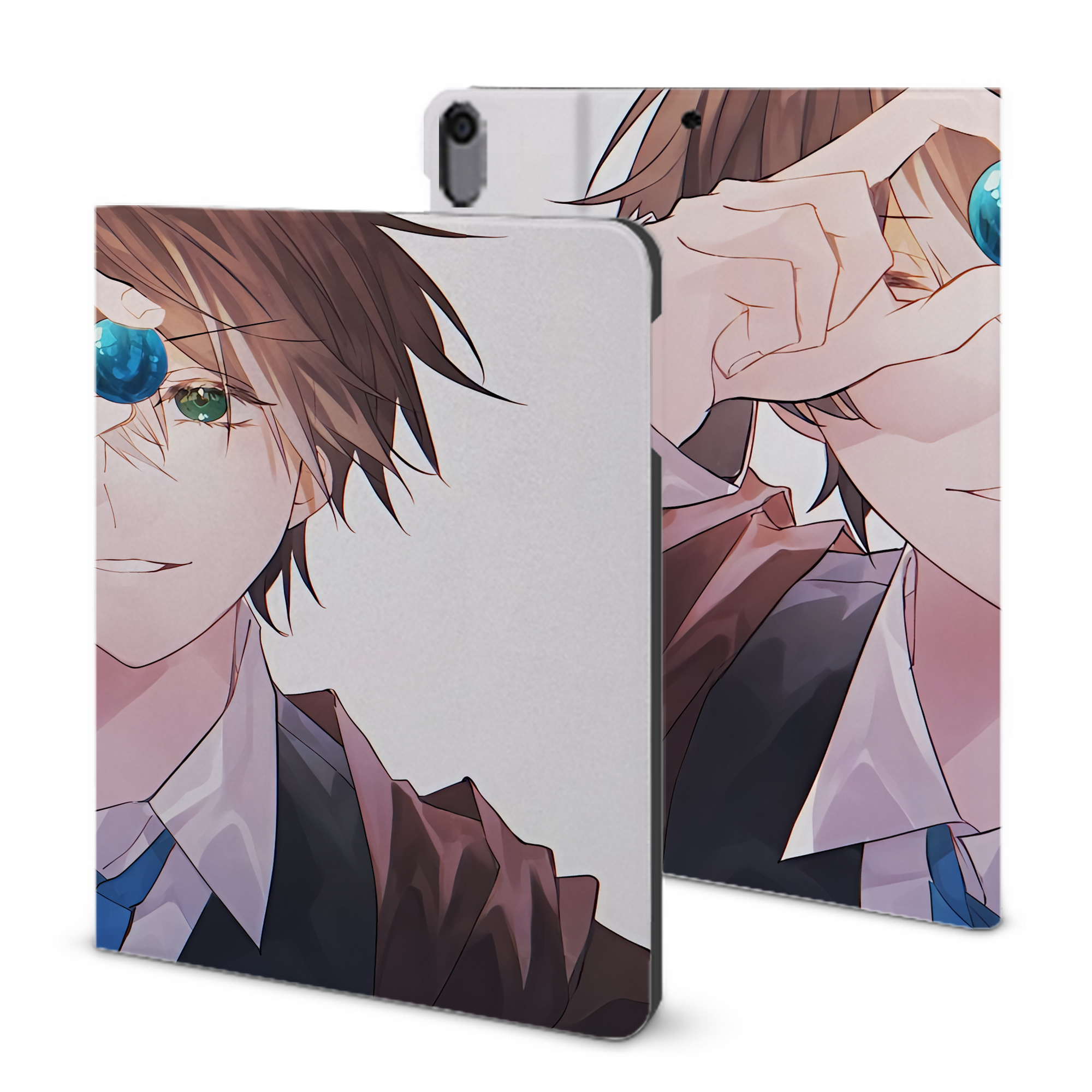（画像用） 文豪ストレイドッグス Bungo Stray Dogs IPad ケース ブック型 PUレザー TPU 耐衝撃 軽量 薄型 ペン収納なし 全面保護 IPad 各モデル対応